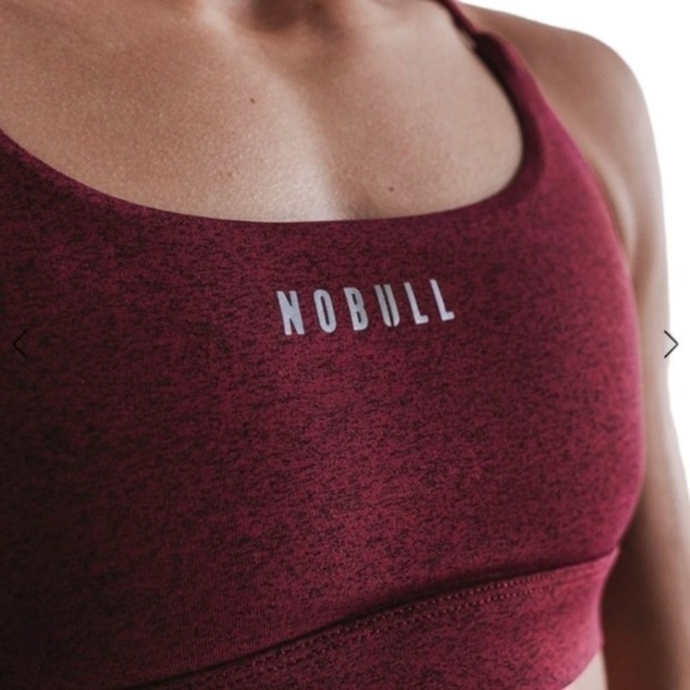 NOBULL Sports Bra XL Wine Heather Crossback - Picture 3 of 9